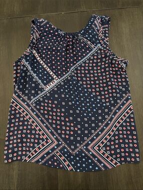 LOFT Navy Bandana-Print Sleeveless Camisole